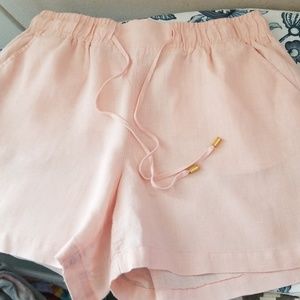Pink linen shorts